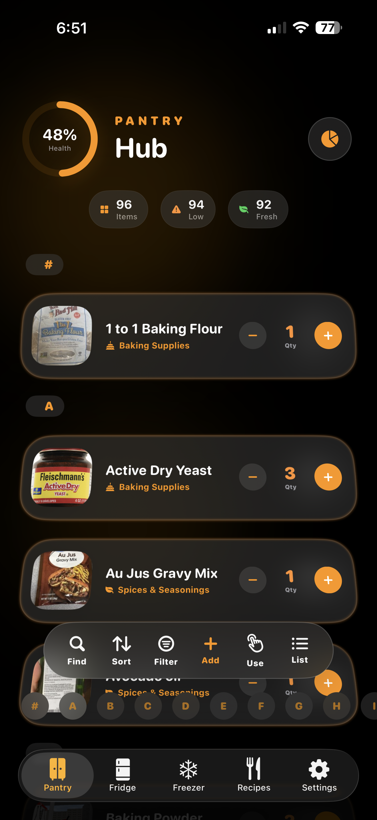 PantryVault Interface